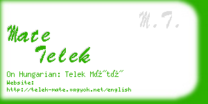 mate telek business card